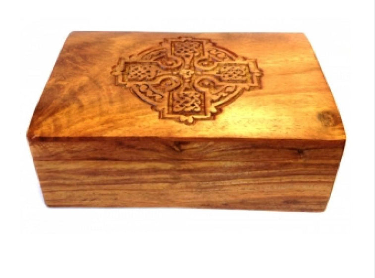 Celtic Cross Wooden Box 4x6"